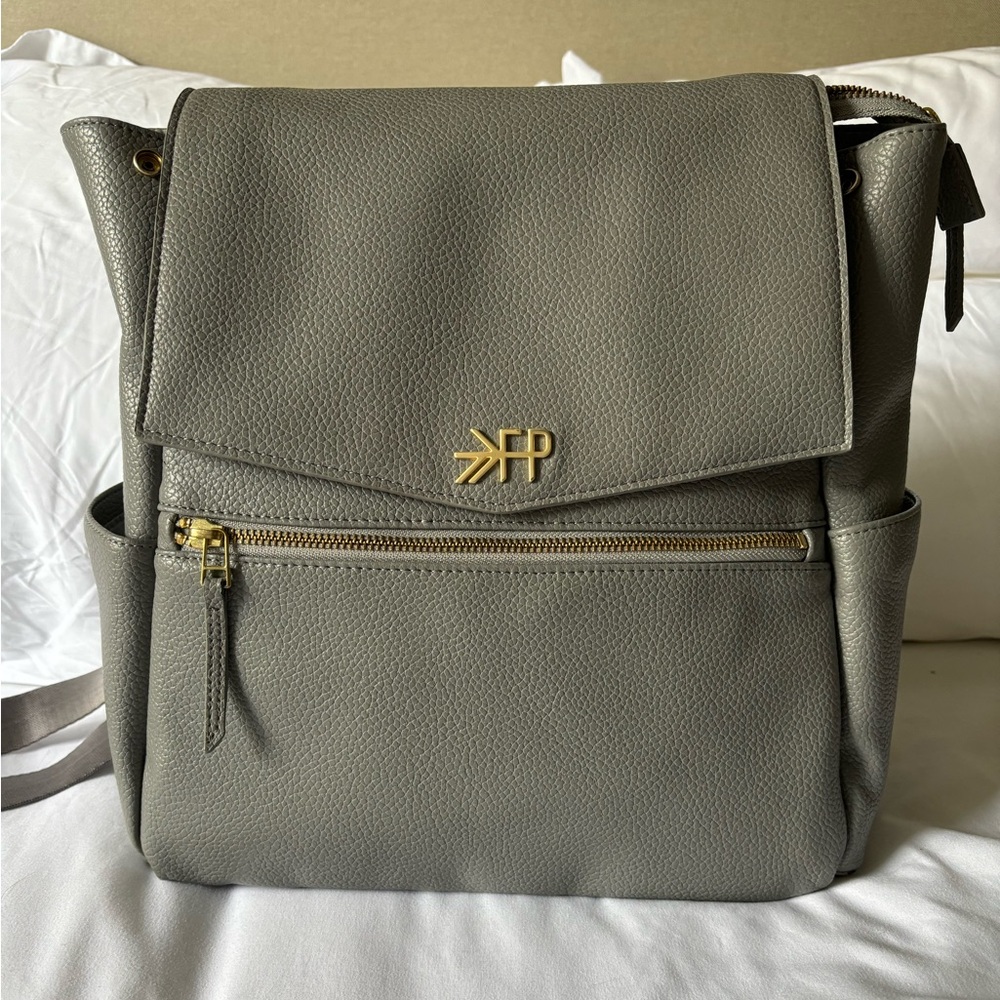 Freshly Picked Classic Mini II Diaper Bag Backpack, Wipeable (Stone)